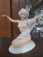 German, germany unterweissbach 1940-1958, heihz schaubach-wallendorf female nude porcelain figure. 20 Cm.