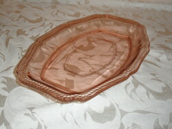 Older coral colored tray, bowl