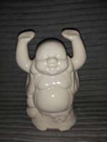 Porcelain laughing Buddha figure 19 cm (2)