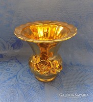 Rose gold porcelain vase - 12.5 cm