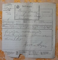 1914. Grat. Telegram of the trial judge in Tiszaeszlár, 5.