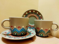 Coffee cup set with mandala pattern
