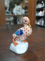 Herend scaly duck porcelain figurine. 6.5 Cm.
