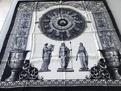 Silk scarf with antique Greek motifs, 84 x 82 cm
