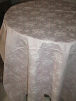 Elegant damask tablecloth with beautiful pink toledo and floral pattern