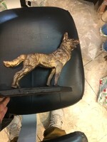 Dog statue made of copper alloy, 30 cm work.