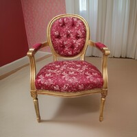 Arany színű karosszék fotel Vintage új kárpittal
