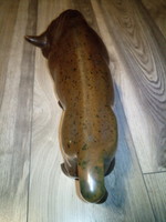 Városlődi kerámia, majolika bika 37cm x 18cm