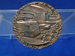 Rácz edit bronze plaque in holder r.E. 82