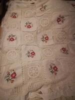 Tablecloth with cross-stitch embroidery