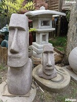 Minimál Kerti szobor Egzotikus Moai Husvét szigeteki fej 1db 76cm  Fagyálló műkő