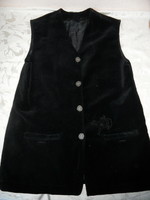 Black plush c&a Tyrolean vest (size 42)