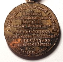 Ferenc József Upper Hungarian stropkó - in memory of the Upper Water military exercise 1911. 29 Mm. There is mail!