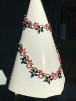 Színes fűzött gyöngy nyaklánc és karkötő