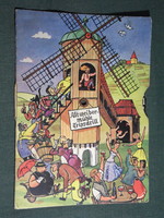 Képeslap,Postcard,Altweibermühle Tripsdrill-Cleebronn. Humorkarte, élménypark,ZOO, szélmalom