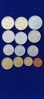 13 old Greek coins 1973-1988