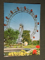 Képeslap,Postcard,Ausztria,Wien Prater, Bécs Vidámpark, óriáskerék