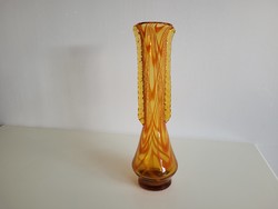 Retro orange large glass vase yellow vase 41.5 cm
