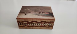 Antik japán puzzle doboz, titok doboz, varázs doboz, aprólékos intarziákkal