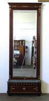 1Q136 Antik hatalmas veretes mahagóni empire tükör virágládával 272 x 100 cm