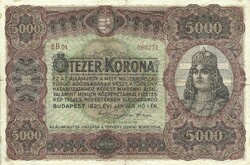 5000 korona 1920 eredeti állapot 3. Nagyon szép