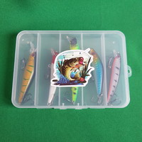 New 5-piece wobbler fishing bait set in box - 2.
