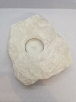 Rock crystal mineral candle holder