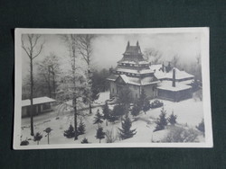 Postcard, mountain hut, sports hotel resort, view, detail
