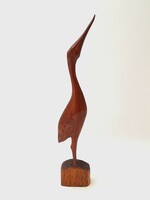 Kisméretű fa daru, kócsag, madár, 22 cm