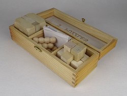 1Q296 Három darabos készségfejlesztő logikai játék 3D puzzle kirakó dobozában