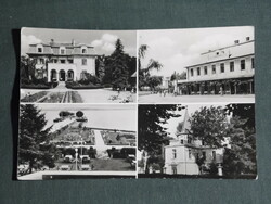Postcard, flyer, mosaic details, pier, resort, restaurant, hostel