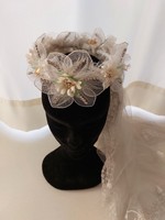 Old bridal headpiece with vintage wedding wreath veil