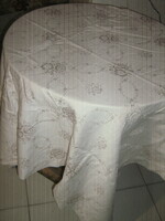 Beautiful elegant powder pink damask tablecloth with shiny rose pattern