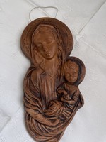 Mária Kis Jézussal kerámia kép.