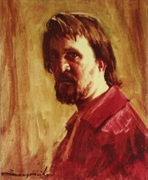 1Q163 Károly Szegvár: framed self-portrait print 57.5 X 48.5 Cm