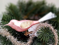 Glass clip big bird Christmas tree ornament 9-14cm