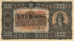 1000 korona 1923 nyomdahely nélkül 2.