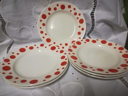 Kispest granite cake plate, with a polka dot pattern