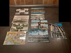 Európai városokból képeslapok, Stockholm, Hamburg, Koppenhága, Einhofen és fekete-fehér hajó Egyben