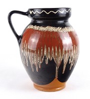 1O693 old large glazed ceramic jug 26 cm