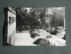 Postcard, mátraháza máv resort, terrace park detail
