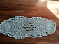 Old very beautiful crocheted tablecloth, centerpiece, size: 96 cm x 30 cm