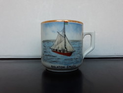 Antique Zsolnay souvenir coffee cup from Balaton