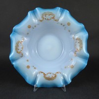 1O200 antique colored light blue moser glass center serving bowl 26 cm
