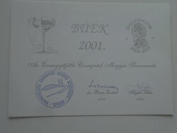 D200758   -BÚÉK 2001  Az Éremgyűjtők Csongrád Megyei Szervezete  Szeged  aláírások