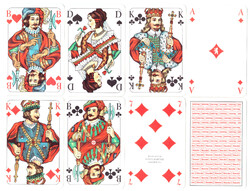 67. Francia sorozetjelű skat kártya berlini kártyakép Berliner Spielkarten 1975 körül 32 lap