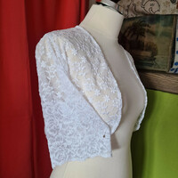 Wedding bol108 - white bridal short-sleeved lace bolero