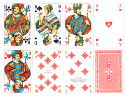 90. Francia sorozetjelű skat kártya berlini kártyakép ASS 1975 körül 32 lap