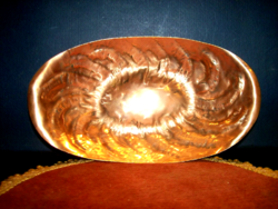 Copper offering bowl 3 cm high, 20 / 11.5 Cm.