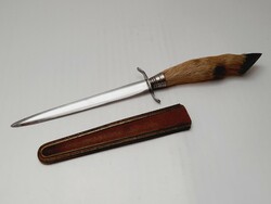 Hunting knife with doe foot handle, dagger, 27 cm